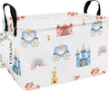 FANKANG Storage Bins, Nursery Hamper Canvas Laundry Basket Foldable with Waterproof PE Coating Large Storage Baskets for Kids Boys and Girls, Office, Bedroom, Clothes,Toys(Rec-castle carriage ）-Ruum Studio Home