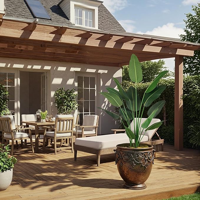 Worth Garden Artificial Bird of Paradise Plant 5.9ft, Tall Faux Tropical Tree for Home and Office Décor, Lifelike Greenery for Indoor and Outdoor Use-Ruum Studio Home