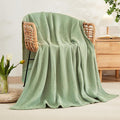 EMME Cotton Blanket Twin XL for Bed Soft Muslin Blankets 66"x90" Lightweight Breathable Layering Bedspread Coverlet All Season Gauze, Sage Green-Ruum Studio Home