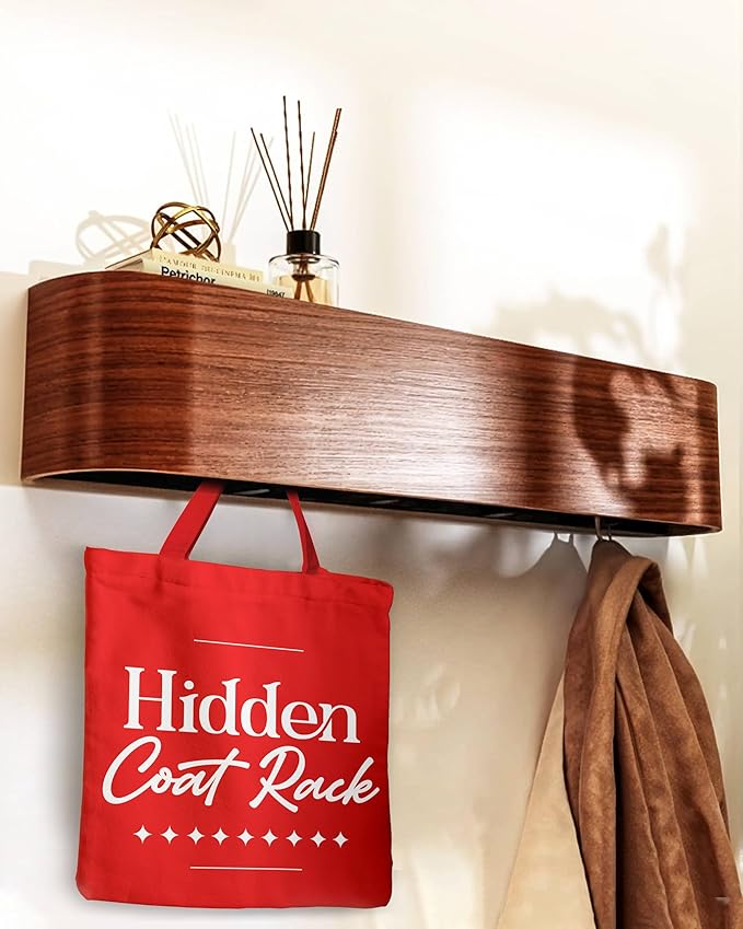 OLEEK Wall Coat Rack - Wall Shelf with Hooks - entryway Hooks - entryway Shelf - Modern Coat Rack - Wooden Coat Rack Wall Mount for Home Decor - Wooden Mount for Home Decor - Jacket Hanger-Ruum Studio Home