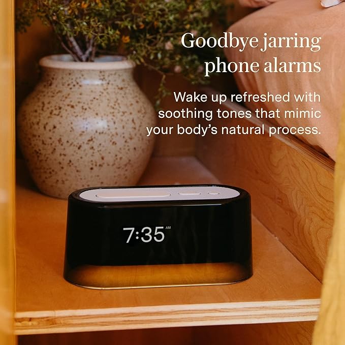 Loftie Alarm Clock with Sound Machine – Smart Alarm Clock with Light, White Noise, Bluetooth Speaker, Night Light Sound Machine, 100+ Sounds, Blackout Mode, No WiFi Mode, Optional Subscription - Peach-Ruum Studio Home
