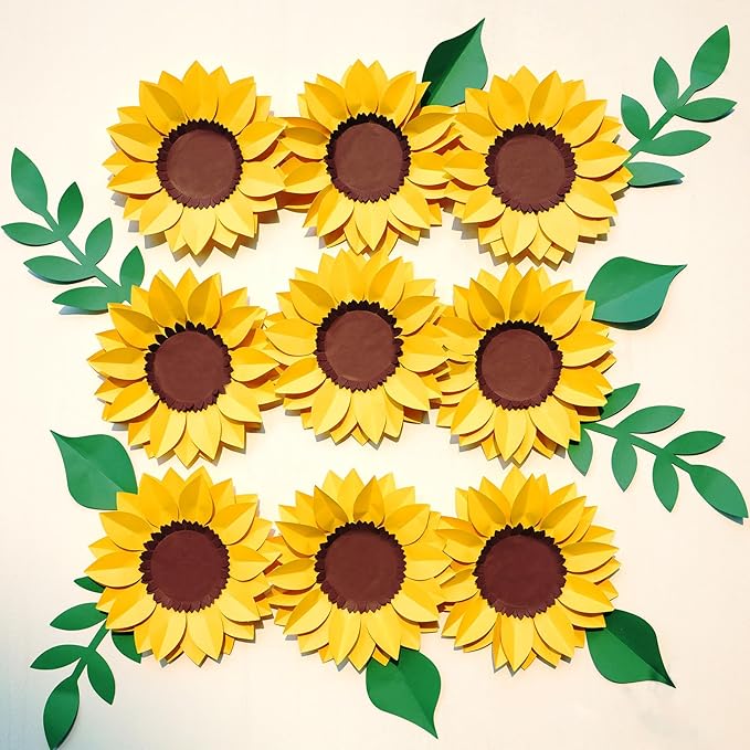 Paper Flowers Decorations for Wall, 3D Sunflower Party Decorations, Nursery Room Decor, Handmade Artificial Paper Flowers, Baby Showers Birthday Home Summer Party-Ruum Studio Home