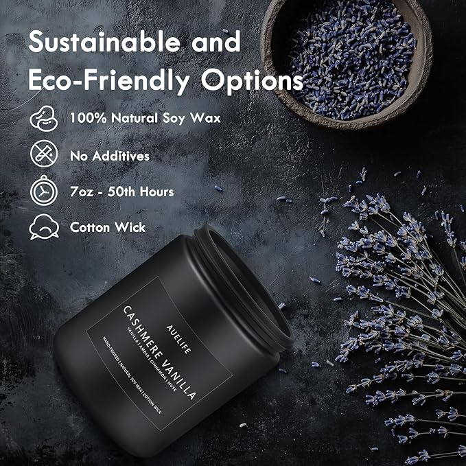 Cashmere Vanilla Candle | Scented Candles for Home, Aromatherapy Candle - Soy Candles for Home Scented, Candle Gift for Women Men, Home Fragrance Decoration -7oz-Ruum Studio Home