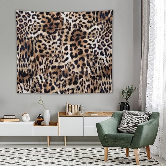 HZOHNAGO Leopard Print Tapestry Nature Wildlife Vintage Cheetah Fur Spot Animal Skin Wild Animals Spots Printed Wall Tapestry Painting Wall Hanging for Bedroom Living Room Dorm 60" W x 50" H-Ruum Studio Home