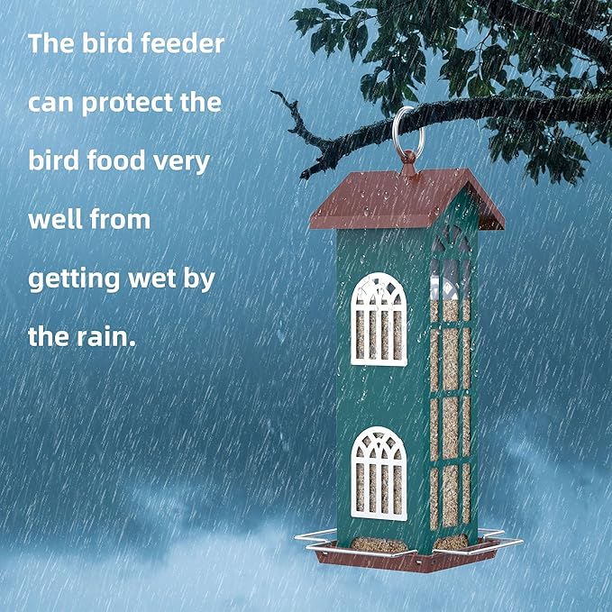 Metal Bird Feeder The Most Popular Bird Feeders for Outdoors Hanging,Waterproof and Rust-Proof,Easy Cleaning,Wild Bird Feeders Attracting Chickadees Goldfinches Cardinals Finches and Sparrows-Ruum Studio Home