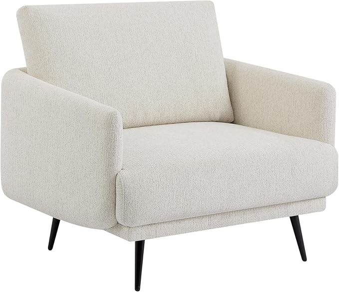 Oversized Accent Chair for Living Room Chairs Reading Arm Chair Comfy Modern Single Sofa Side Chairs with Metal Legs & Soft Cushion for Bedroom, Balcony,Waiting Room (Chenille, Oatmeal)-Ruum Studio Home