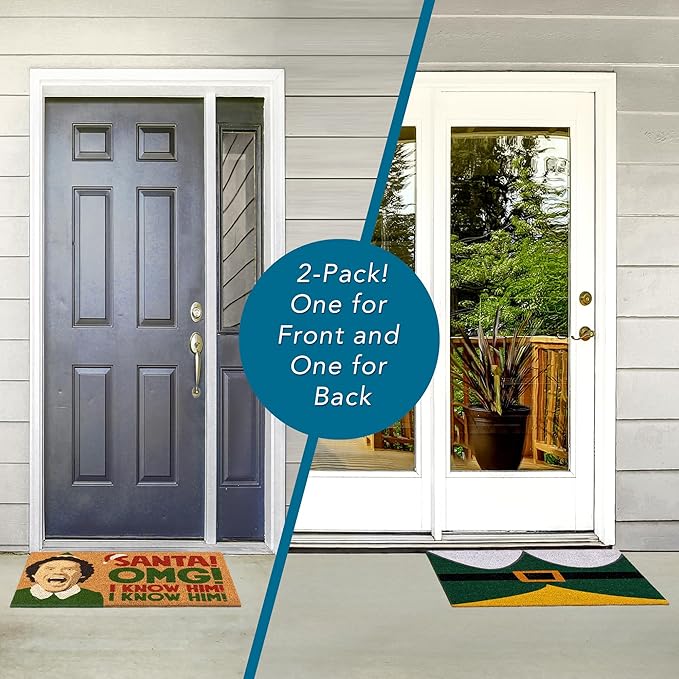 Gertmenian Paramount The Elf Coir Doormat - 2x3 Welcome Mat (2-Pack), Ideal for High Traffic Areas in Front Door, Garage, Entryway - OMG/Costume, 80025-Ruum Studio Home