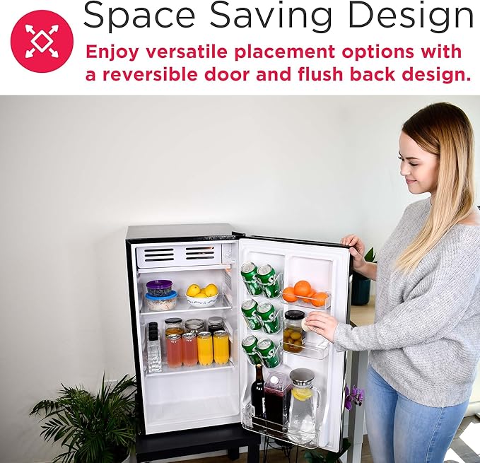 Frigidaire EFR331 Single Door Compact Refrigerator - Adjustable Thermostat Control - Reversible Doors - Front Blackboard, Write and Erase - Ideal for Dorm, Office, RV, Room - Black, 3.2 Cubic Feet-Ruum Studio Home