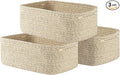 KALLAX Small Woven Basket, 13.5 x 9.5 x 5 Inches, Storage Basket for Organizing, Cute Small Rope Shelf Closet Cube Storage Bins Baskets for Shelves, Dog Toy Gift Baskets Empty, 3 Packs, Mixed Brown-Ruum Studio Home