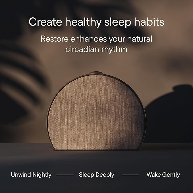 Hatch Restore 3 Sunrise Alarm Clock, Sound Machine, Smart Light (Cocoa) - White Noise, Screen-Free Sleep Routine-Ruum Studio Home