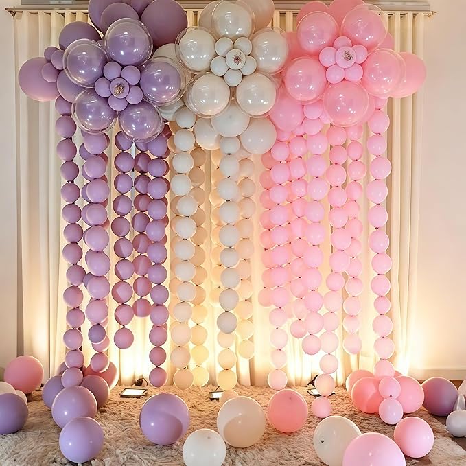 Pastel Pink Linking Balloons, 100PCS 6 Inch Small Baby Pink Link Balloons for Making Balloon Wall Heart Arch, Quick Linked Balloon for Girls Wedding Birthday Baby Shower Valentine's Party Decorations-Ruum Studio Home