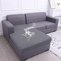 hyha Waterproof Sectional Couch Covers, Non Slip Sofa Couch Cushion Covers L Shape, Thick Stretch Jacquard Fabric, Washable Sofa Slipcovers with Elastic Bottom (1 Piece for Chaise, Middle Grey)-Ruum Studio Home