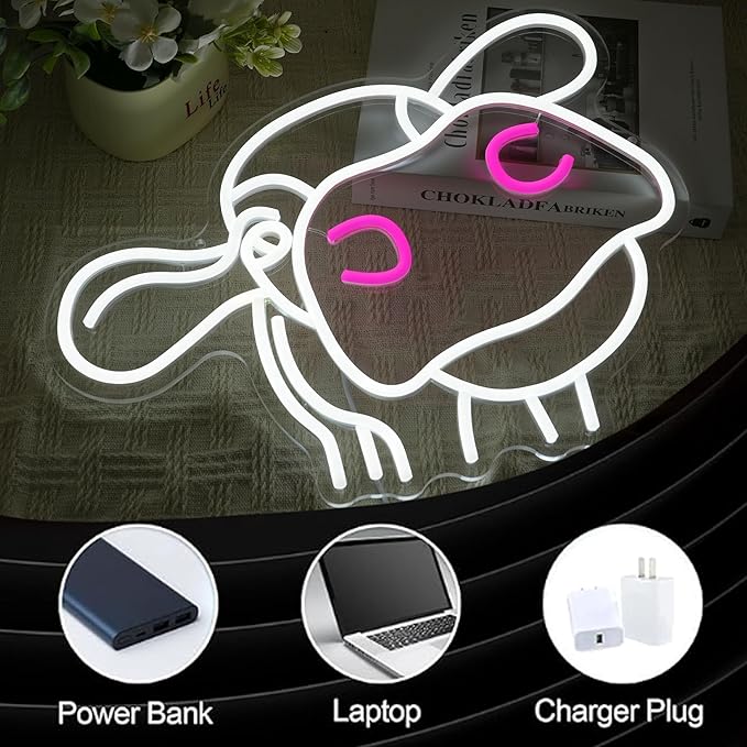 Cow Neon Sign Dimmable Tilted Cow Head LED Light Sign for Wall Decor USB Powered Funny Animal Neon Light for Farmhouse Bedroom Living Room Cafe Home Party Bar Animal Lovers (16.5 * 12.6 In)-Ruum Studio Home