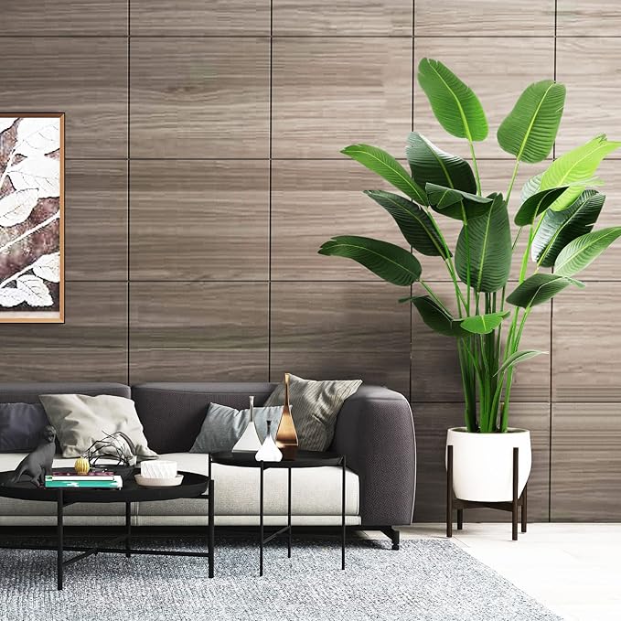 6.5ft Artificial Silk Bird of Paradise Palm Tree (78in) with 17 Trunks Faux Tree and Plastic Nursery Pot, Fake Plant for Office House Farmhouse Living Room Home Decor (Indoor/Outdoor)-Ruum Studio Home