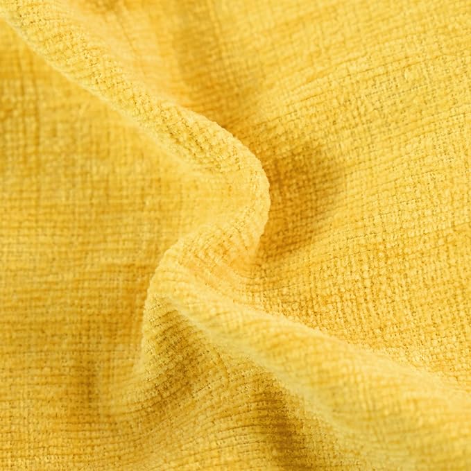 CaliTime Throw Pillow Covers Decorative 12 X 20 Inches Pack of 2 Cozy Chenille Cushion Cases for Couch Sofa Bed Living Room Home Mustard Yellow-Ruum Studio Home