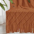 inhand Knitted Throw Blanket for Couch and Bed, Soft Living Room Home Decor Knitted Blanket with Tassel, Outdoor Lightweight Breathable Summer Blanket, Farmhouse Warm Woven Decorative, 50"x60"-Ruum Studio Home