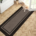PURRUGS Dirt Trapping Door Mat 24" x 70", Non-Slip/Skid Machine Washable Entryway Rug, Shoes Scraper, Area Rug, Super Absorbent Welcome Mat for Muddy Wet Shoes and Paws, Grayish Brown & Coffee-Ruum Studio Home