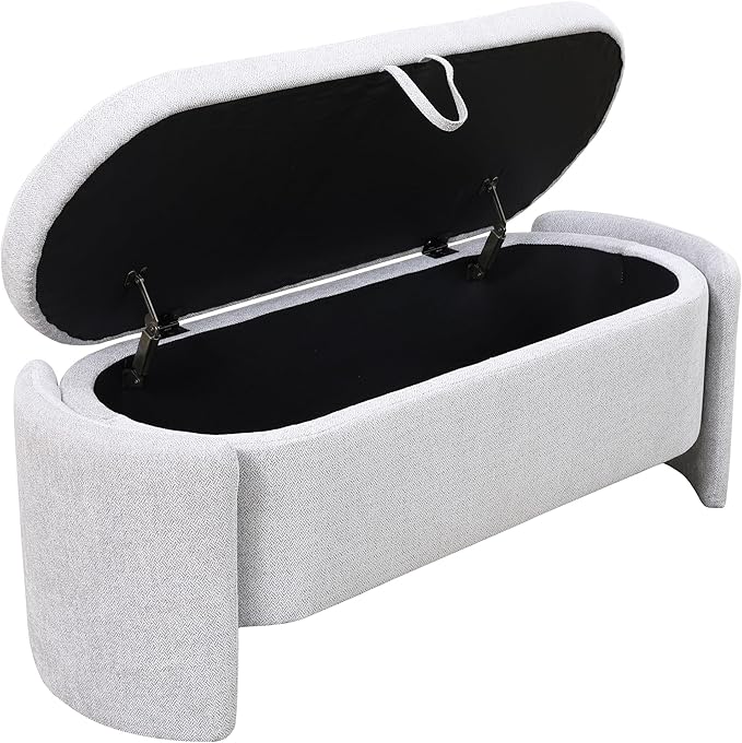 Ottoman Rectangular Storage Ottoman Bench, Footrest Stool Footstool with Lid for Living Room, Bedroom, Entryway, Brown, 47"x17"x18"-Ruum Studio Home