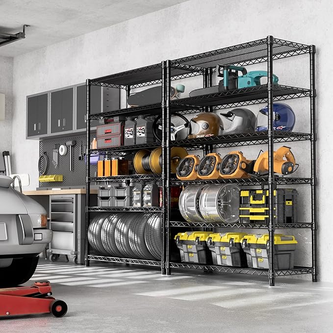 4080 lbs Steel Storage Shelving 6-Tier Utility Shelving Unit Steel Organizer Wire Rack for Home,Kitchen,Office,Garage, 17.7" D x 47.2" W x 72.3" H-Ruum Studio Home