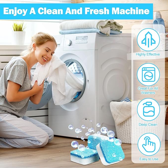 150 Pcs Washing Machine Cleaner Washing Machine Tablets Deep Cleaner Tablets for Front Loader and Top Load Washer-Ruum Studio Home