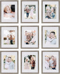 Sheffield Home 9 Piece Gallery Wall Frame Set, 11x14 Inch, Natural-Ruum Studio Home