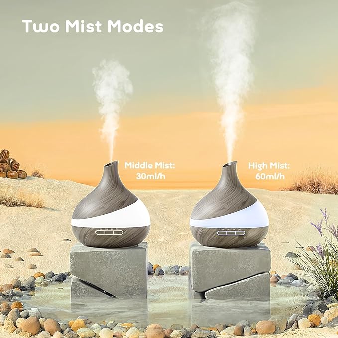 500ML Essential Oil Diffuser: Aroma Diffuser with Remote Control for Hotel Spa Yoga Room - Humidifiers for Bedroom with 14 Colors LED Night Light for Kids/Women Home Relaxation-Ruum Studio Home