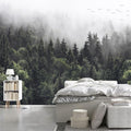 WFBHUA-Foggy Forest Woodland Wallpaper Green Nature Landscapes Wall Murals for Bedroom Living Room(Not Peel and Stick)-Ruum Studio Home