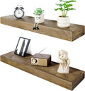 Floating Shelves 3 inch Thick for Wall Set of 2,Solid Pine Wood Wall Mount Shelf for Kitchen Living Room Bedroom Bathroom,8" D x 36" L x 3" H-Black Walnut-Ruum Studio Home
