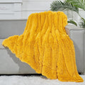 GONAAP Fuzzy Faux Fur Throw Blanket Mustard Yellow Super Soft Cozy Plush Fuzzy Shaggy Blanket for Couch Sofa Bed (Mustard Yellow, Throw(50"x60"))-Ruum Studio Home