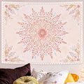Lunerfex Floral Mandala Tapestry Boho Tapestry for Bedroom Pink Tapestries Wall Hanging Living Room Wall Art and Home Decor 70x90-Ruum Studio Home