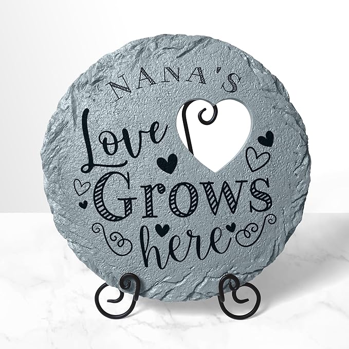 Let's Make Memories Personalized Garden Stone - Resin - Custom Garden Décor - Heart Stepping Stone - for Dad - for Father's Day-Ruum Studio Home