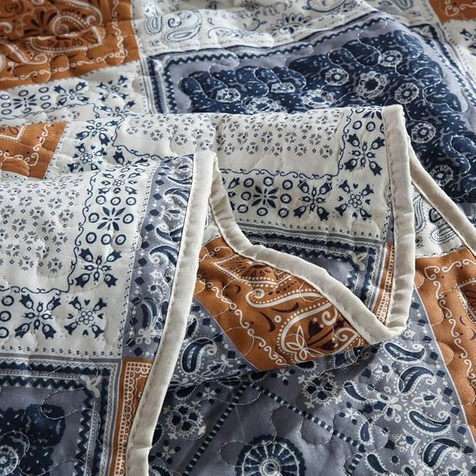 NEWLAKE Quilt Bedspread Sets-Color Block Pattern Reversible Coverlet Set,Queen Size-Ruum Studio Home