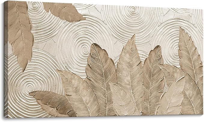 Minimalist & Modern Art for Bedroom Decor Framed Abstract Artwork for Walls Neutral & Contemporary Beige Wall art - Artwork for Living Room and Boho Style Large Abstract Wall Art 20×40IN-Ruum Studio Home