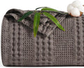 PHF Cooling Waffle Blanket Twin Size, Lightweight 60% Rayon Derived from Bamboo & 40% Cotton Breathable Blanket for Hot Sleepers, Soft and Luxury for Bed Couch and Sofa, 66"x90", Dark Grey-Ruum Studio Home