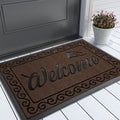 Yimobra Fall Door Mat Outdoor Indoor, Heavy Duty Windproof Welcome Mats for Front Door, Stuady Waterproof Doormat for Patio Porch Outside Entrance, Low Profile, 29.5x17, Coffee-Ruum Studio Home