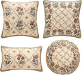 patdrea Designer Throw Pillow Covers Set of 4,Euro Vintage Light Brown Linen with Floral Collection Pattern Pillow Cover,Decorative Square Lumbar Round Pillowcases Cushion for Bed Living Room Car-Ruum Studio Home