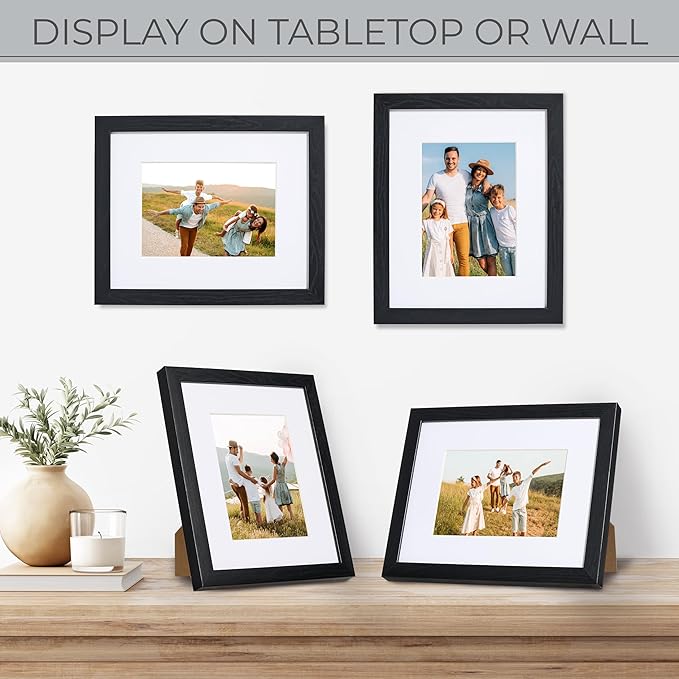 Sheffield Home 4 Piece Gallery Wall Frame Set, 8x10 Inch, Black-Ruum Studio Home