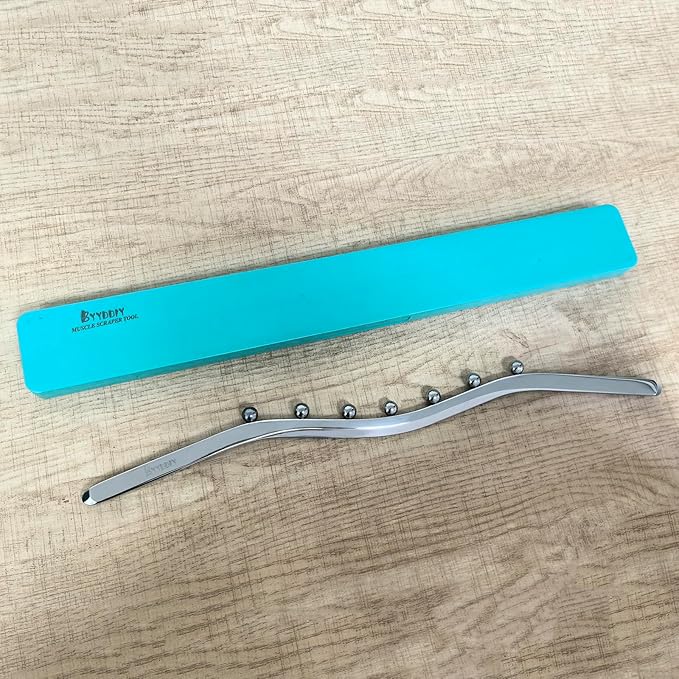 BYYDDIY Steel Muscle Scraper Stick with Steel Balls for Lymphatic Drainage,Body Massage, Release Myofascial Trigger Points Reduce Muscle Soreness Tightness Leg Cramps for Physical Therapy (Mz)-Ruum Studio Home