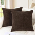 CaliTime Throw Pillow Covers Decorative 22 X 22 Inches Pack of 2 Cozy Chenille Cushion Cases for Couch Sofa Bed Living Room Home Coffee-Ruum Studio Home