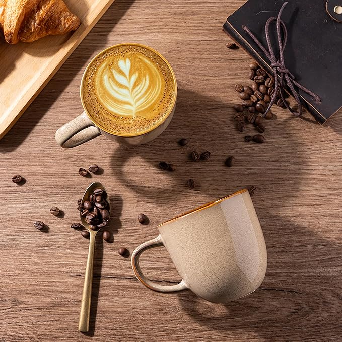 AmorArc 12oz Coffee Mugs, Ceramic Coffee Mugs set of 6 for Man, Woman, Dad, Mom, Modern Coffee Mugs with handle for Latte/Cappuccino/Milk/Cocoa. Dishwasher&Microwave Safe Latte-Ruum Studio Home