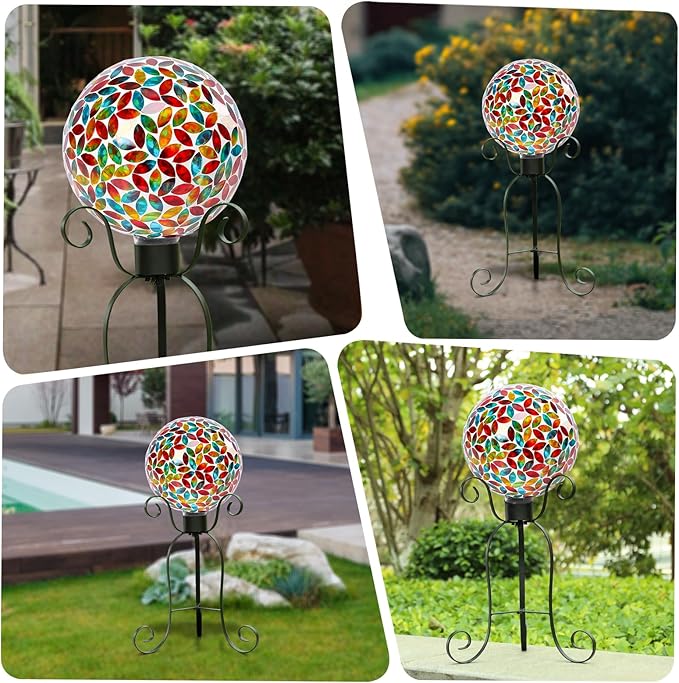VCUTEKA Gazing Ball, 8" Glass Gazing Balls Sphere for Garden Lawn Outdoor Ornament Yard Decorative-Ruum Studio Home