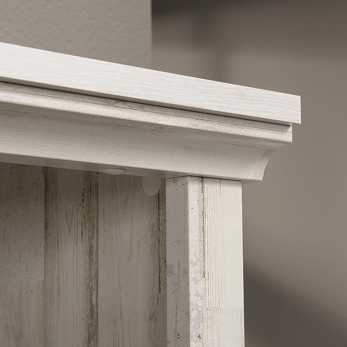 Sauder 5 Tier Book Shelf Wooden Bookcase Multipurpose Bookshelf for Home Office, Living Room, in White Plank-Ruum Studio Home