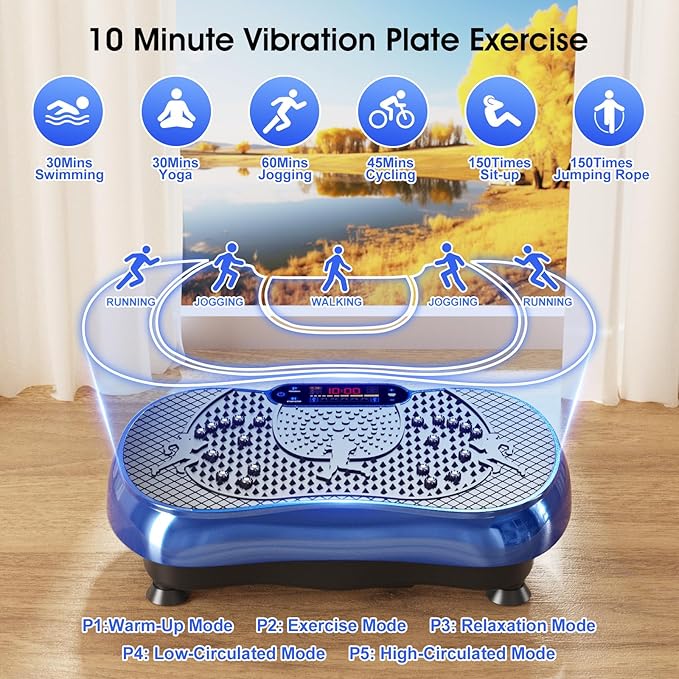 Vibration Plate Exercise Machine, 180 Speed Levels Vibration Plate for Lymphatic Drainage, Whole Body Workout Vibrating Fitness Platform, Effective for Weight Loss, Shaping, Toning & Wellness-Ruum Studio Home