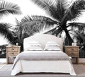 Black Palm Tree Wallpaper Bedroom Beautiful Tropical Plant Leaf Wall Mural Living Room (Not Peel and Stick)-Ruum Studio Home