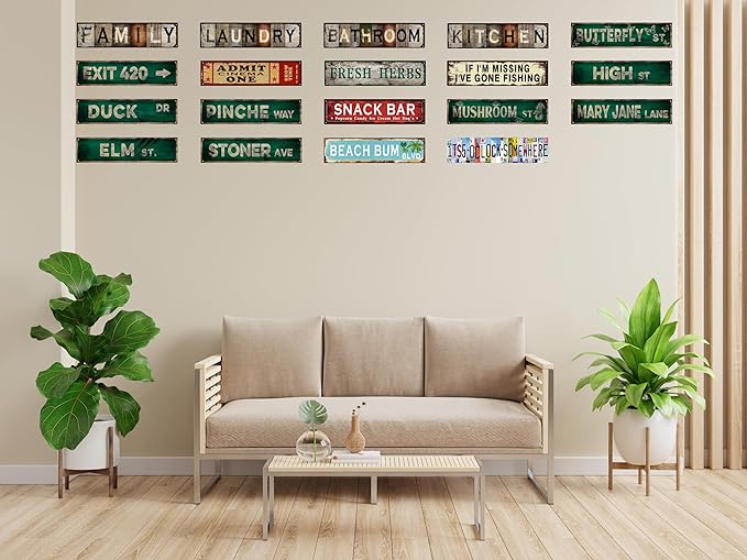 Vintage Tin Sign Retro Metal Bathroom Signs Stylish Wall Art Plaques Gift for Home Decor Bathroom Kitchen and Gothic Wall Decor or as a Classic Poster 16x4 in-Ruum Studio Home