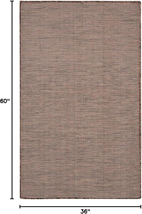 Nourison Positano Indoor/Outdoor Natural 3' x 5' Area Rug, Easy Cleaning, Non Shedding, Bed Room, Living Room, Dining Room, Backyard, Deck, Patio (3x5)-Ruum Studio Home