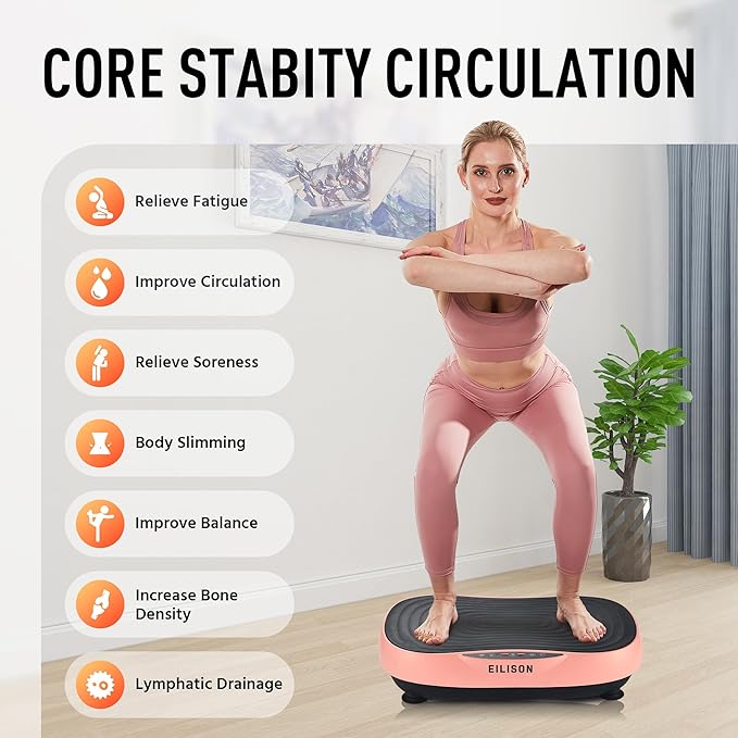 EILISON Glory Vibration Plate Exercise Machine - Whole Body Workout Vibration Fitness Platform Equipment for Home & Travel Workout, Weight Loss, Toning & Wellness-Ruum Studio Home