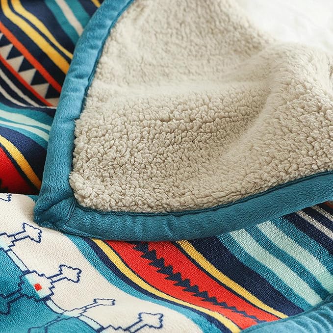 UKELER Boho Sherpa Throw Blanket Queen Size 80'' x 90'', Southwestern Aztec Throw Blanket for Bed/Couch/Sofa/Camping, Great Gift for Mother's Day, Father's Day, Thanksgiving, Christmas,New Year's Day-Ruum Studio Home