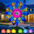 60 Inch Solar Wind Spinner Outdoor - Double-Sided Rotating Colorful Kinetic Wind Spinners for Garden, Yard Decorations Outdoor,Metal Wind Sculptures & Spinners, Wind Art-Ruum Studio Home