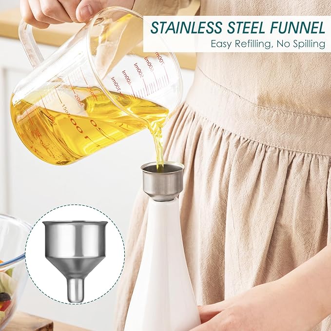 vancasso 16 Oz Ceramic Olive Oil Dispenser Bottle, Bottle Dispenser with Spout and Funnel for Kitchen,Suitable for Oil, Vinegar, Coffee Syrups & Other Liquids, White-Ruum Studio Home